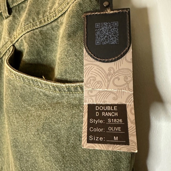 Double D Ranch A-Line Denim Olive Skirt - Picture 3 of 4